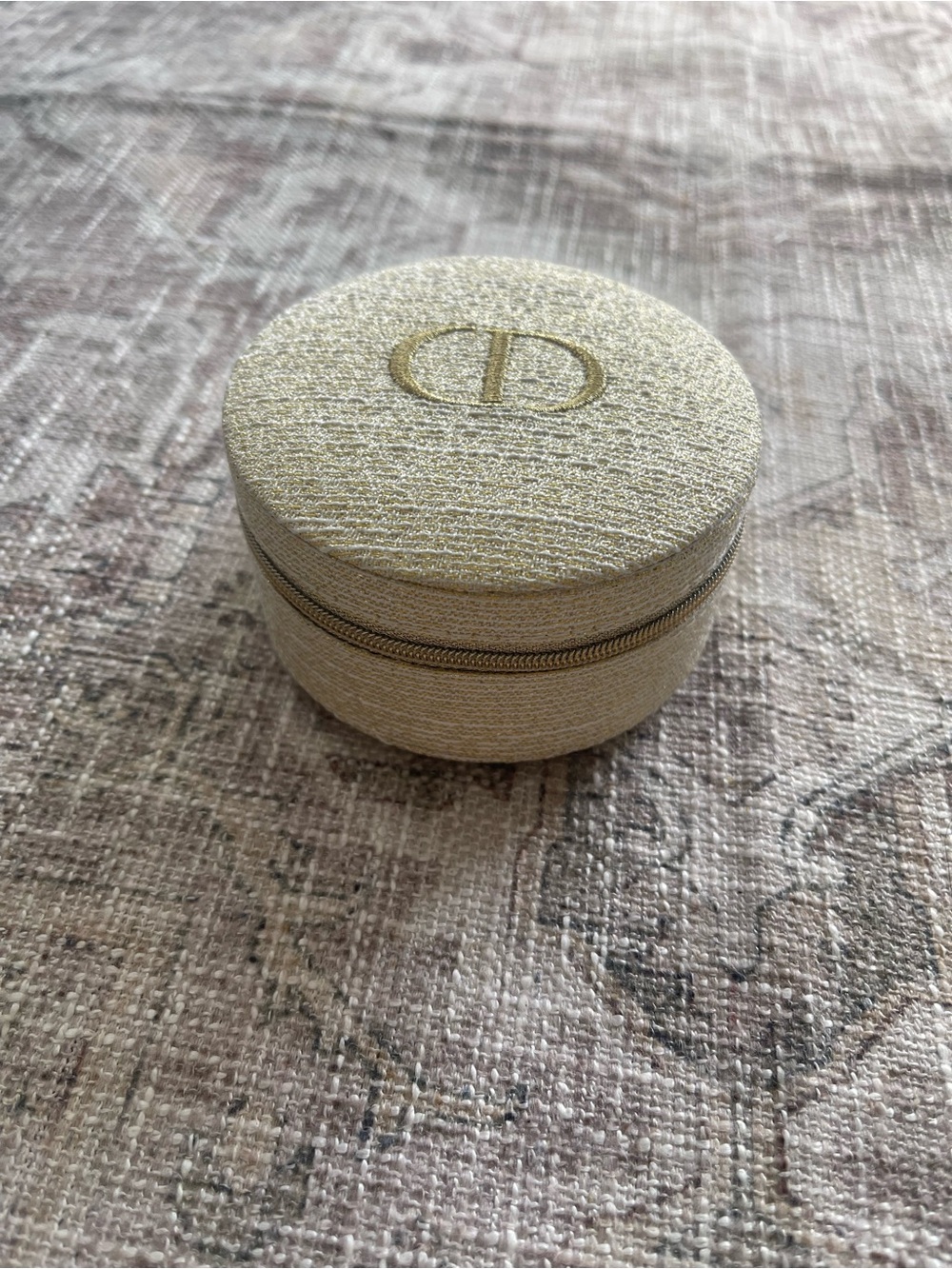 Dior Mini Gold Round Compact Travel Case - Picture 7 of 8